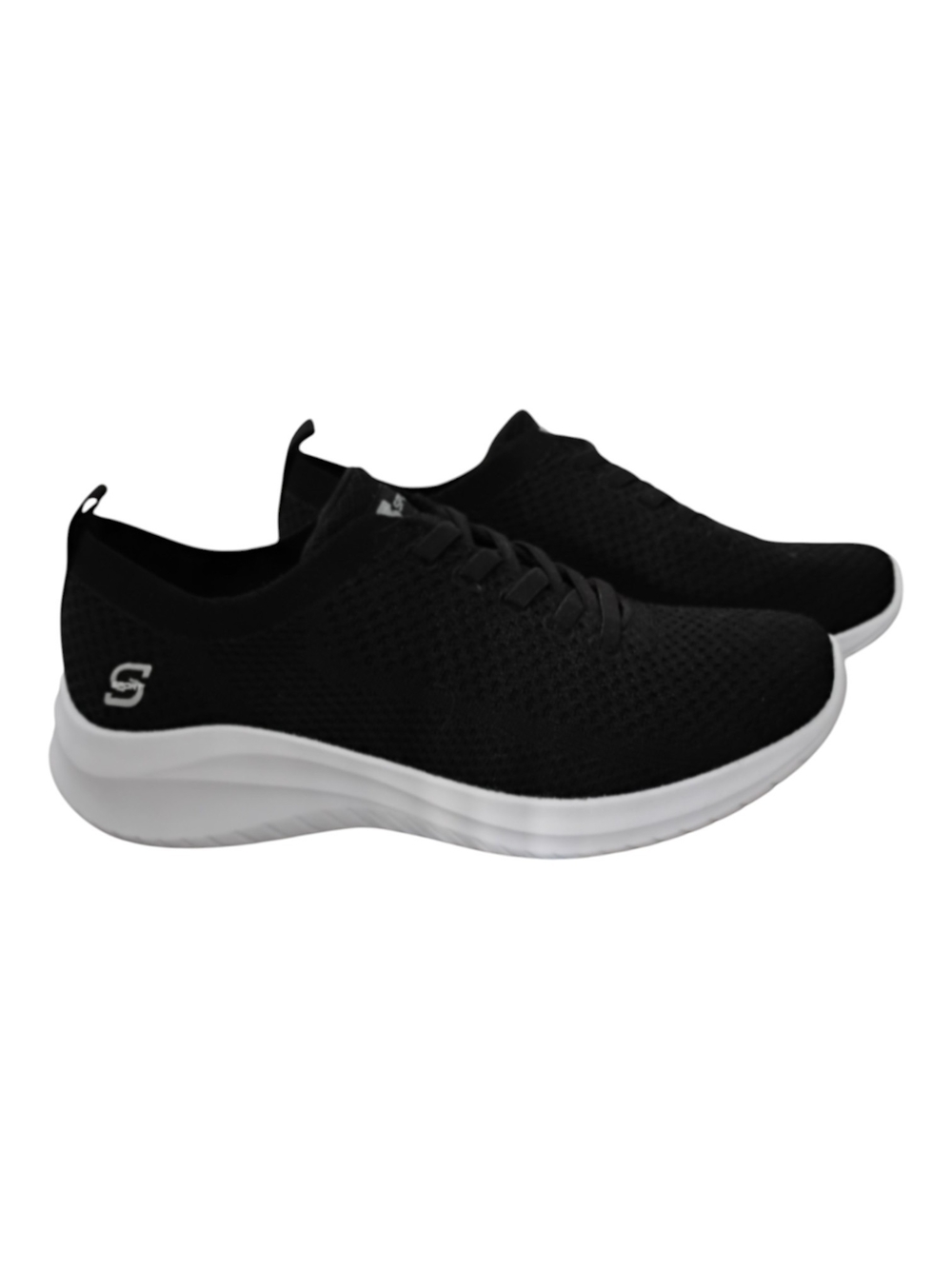 S Sport by Skechers Women’s Black Knit Slip On Memory Foam Sneakers Sz 7.5